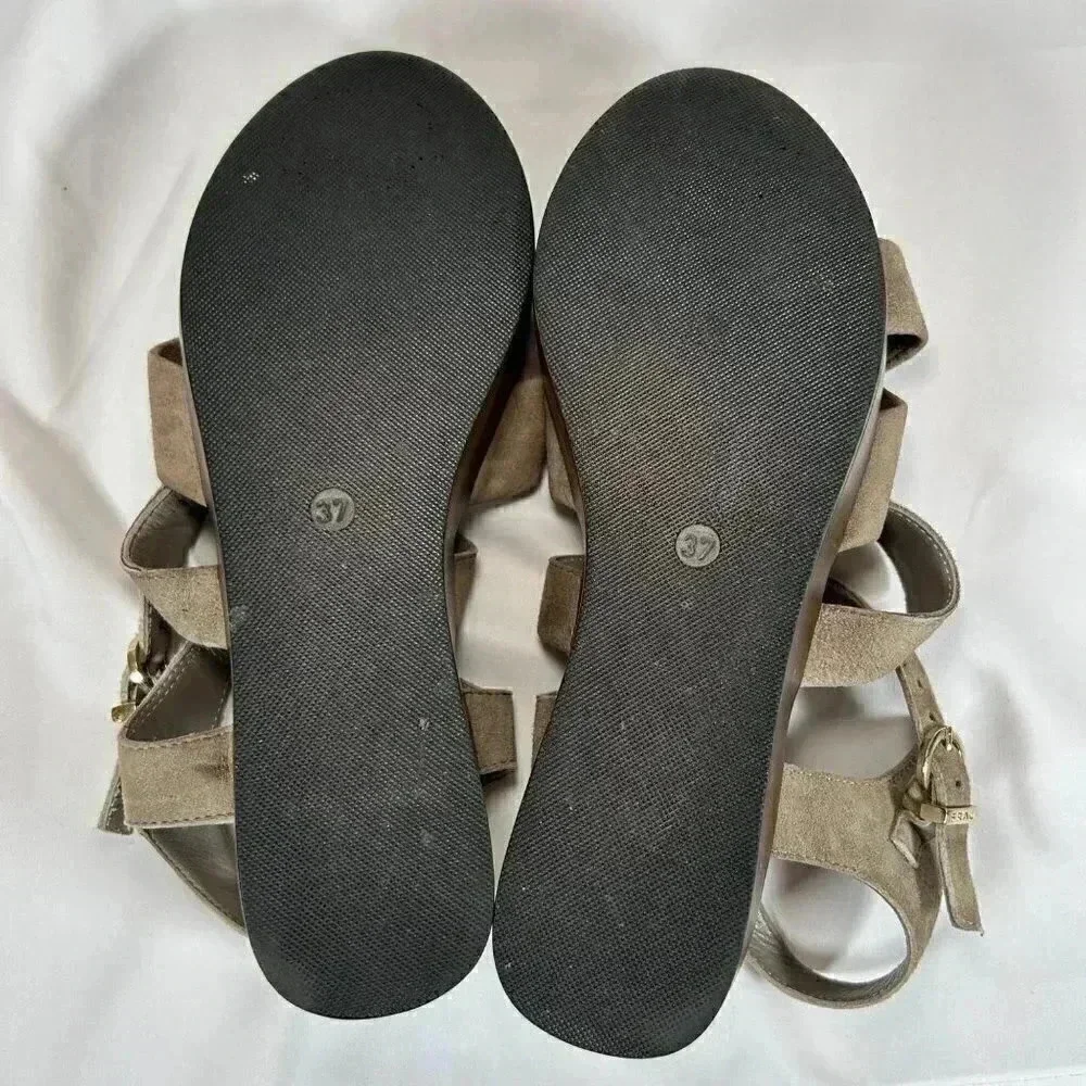 2/$30 FRAU Sandals Size 37EU 6.5 US Wedges Gray